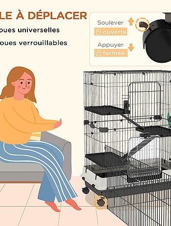 Cage chiens XXL sur roulettes