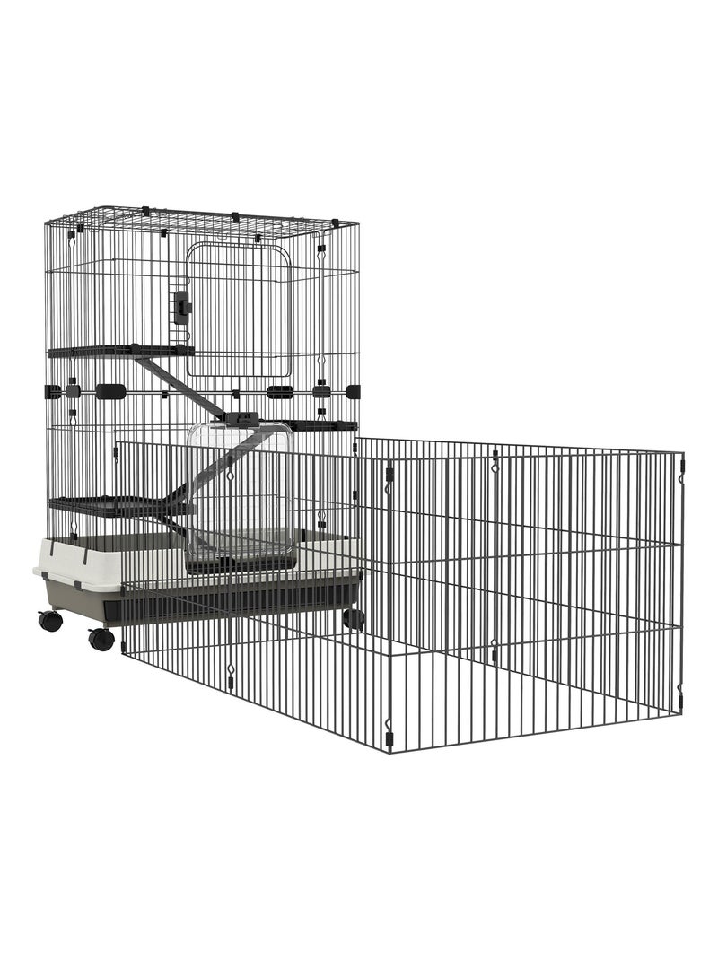 Cage chiens XXL sur roulettes Noir - Kiabi