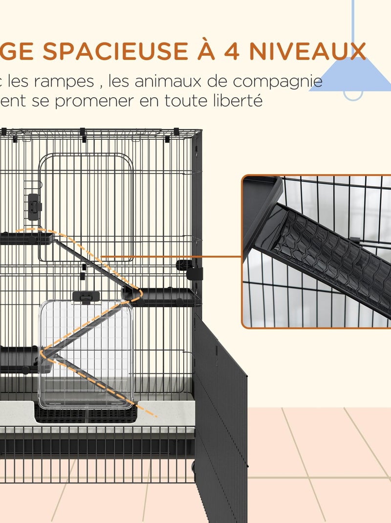 Cage chiens XXL sur roulettes Noir - Kiabi