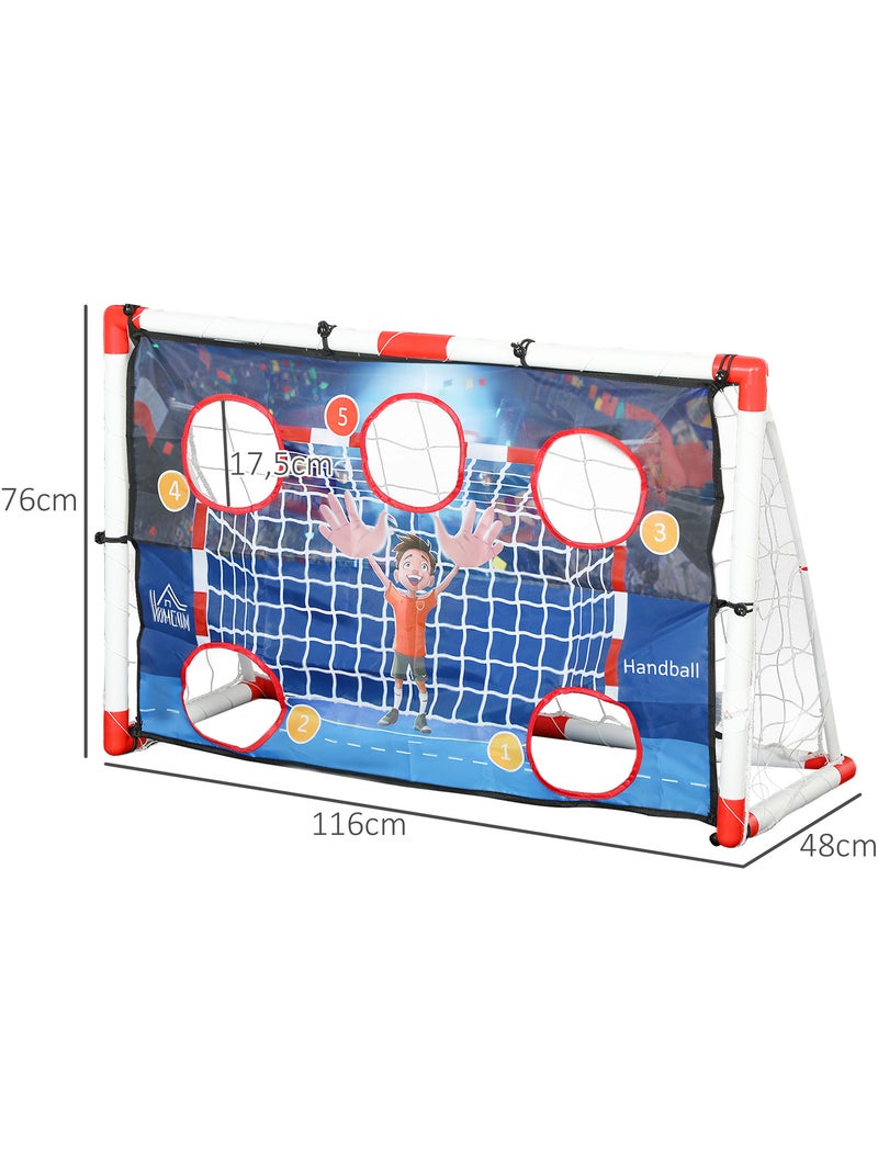 Cage de handball enfant 5 zones cibles - balle, pompe, piquets inclus - blanc rouge Blanc Blanc - Kiabi