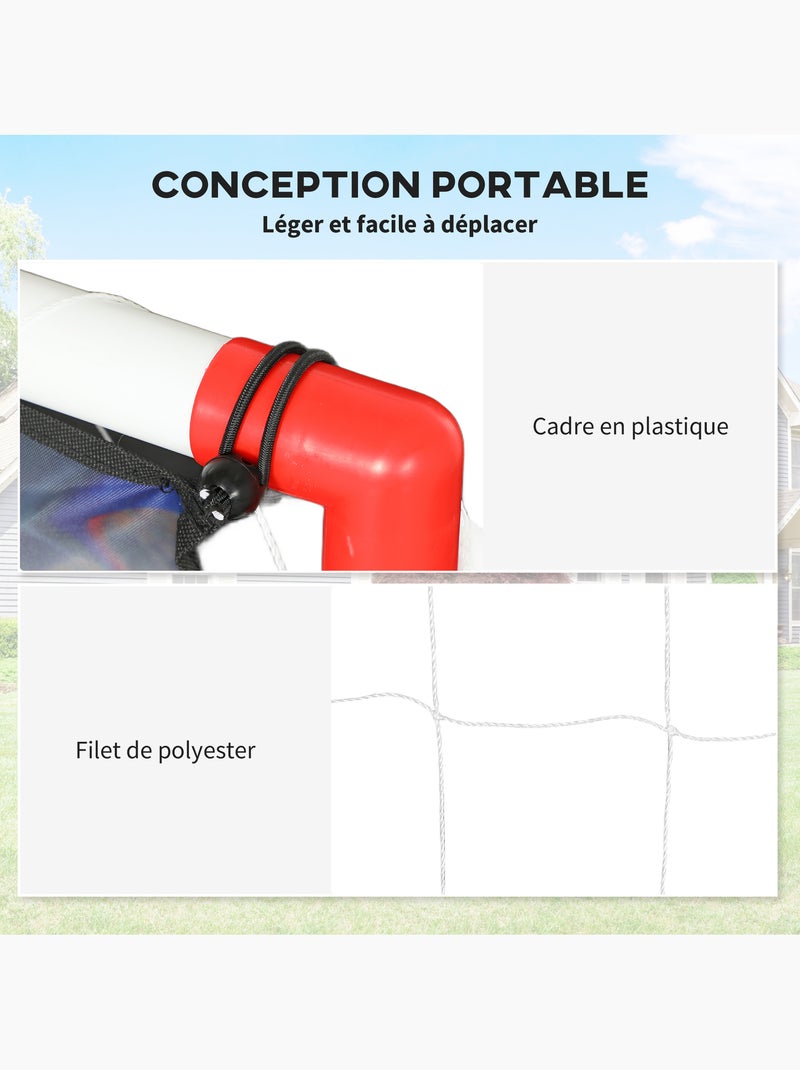 Cage de handball enfant 5 zones cibles - balle, pompe, piquets inclus - blanc rouge Blanc Blanc - Kiabi