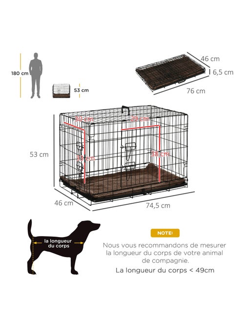 Cage de transport chien 76x53x57cm - Kiabi