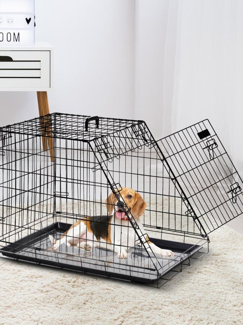 Cage de transport chien XL / L noir - Kiabi