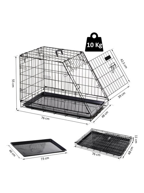 Cage de transport chien XL / L noir - Kiabi
