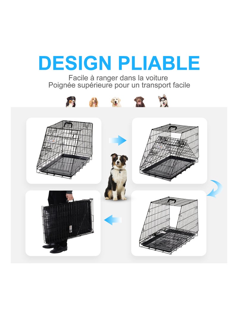 Cage de transport chien XL / L noir Noir - Kiabi