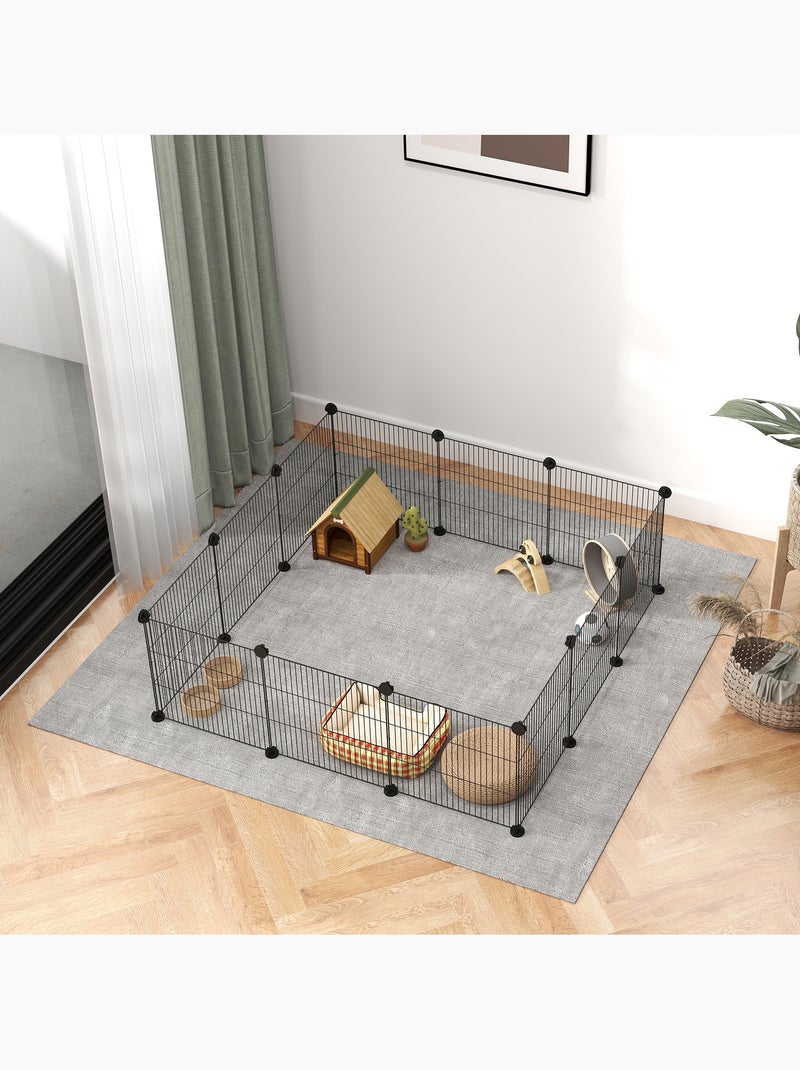 Cage parc enclos animaux domestiques l 140 x l 70 x h 35 cm métal noir Noir - Kiabi