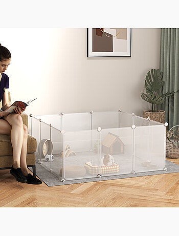 Cage parc enclos modulable petits animaux résine pp opaque