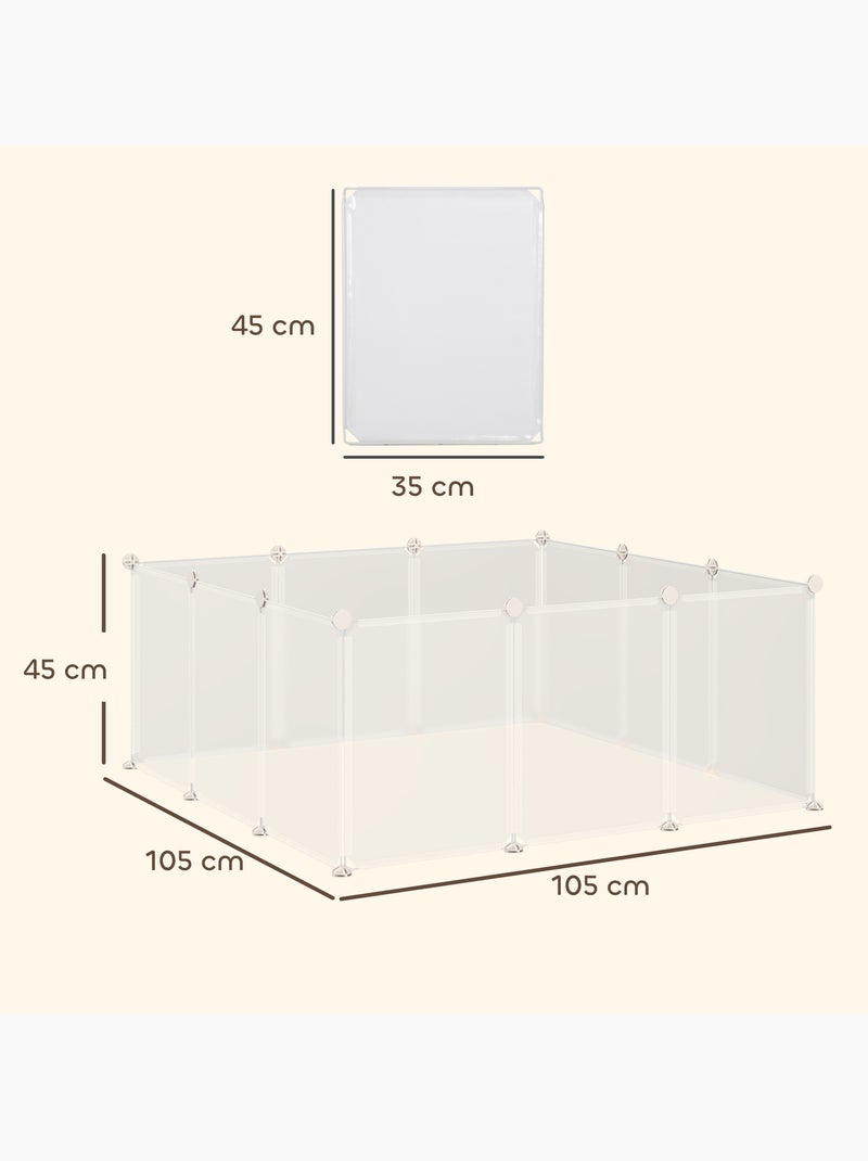 Cage parc enclos modulable petits animaux résine pp opaque Blanc Blanc - Kiabi