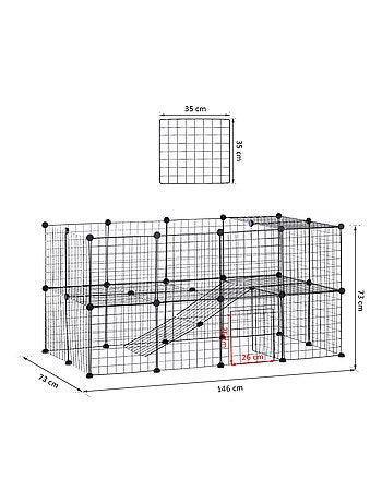 Cage parc enclos modulable pour animaux domestiques