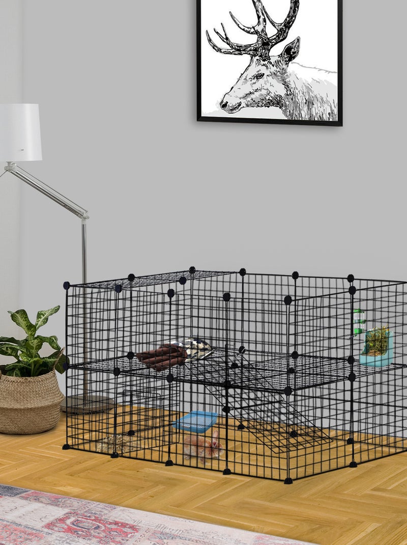Cage parc enclos modulable pour animaux domestiques Noir - Kiabi