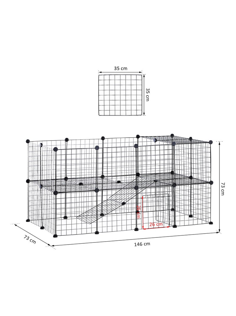 Cage parc enclos modulable pour animaux domestiques Noir - Kiabi