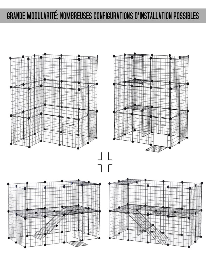 Cage parc enclos modulable pour animaux domestiques Noir - Kiabi