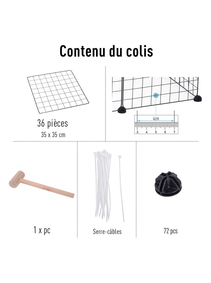 Cage parc enclos modulable pour animaux domestiques Noir - Kiabi
