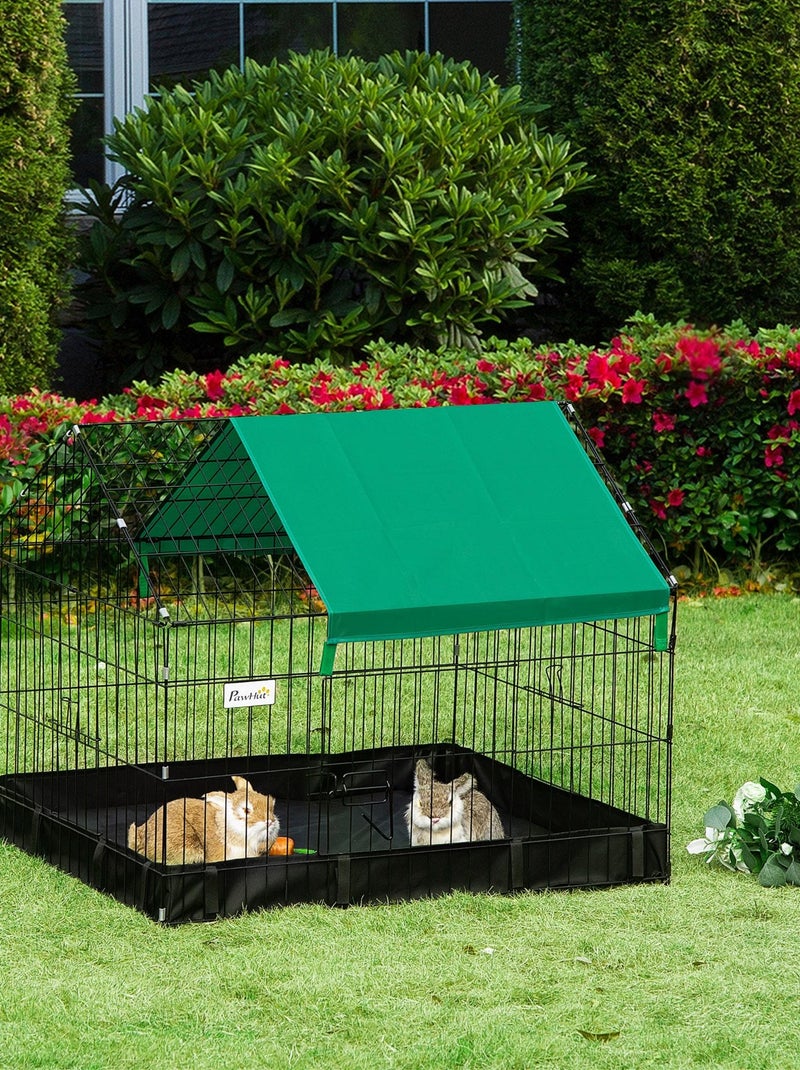 Cage parc enclos rongeurs - bâche sol/toit, porte, trappe - noir vert Noir - Kiabi