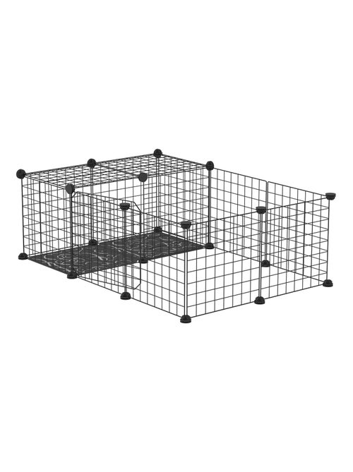 Cage parc enclos rongeurs modulable PP fil métallique noir - Kiabi