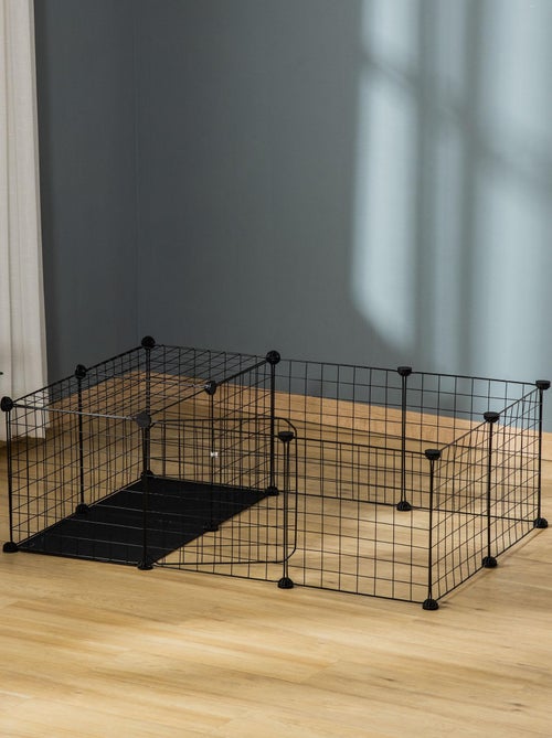 Cage parc enclos rongeurs modulable PP fil métallique noir - Kiabi