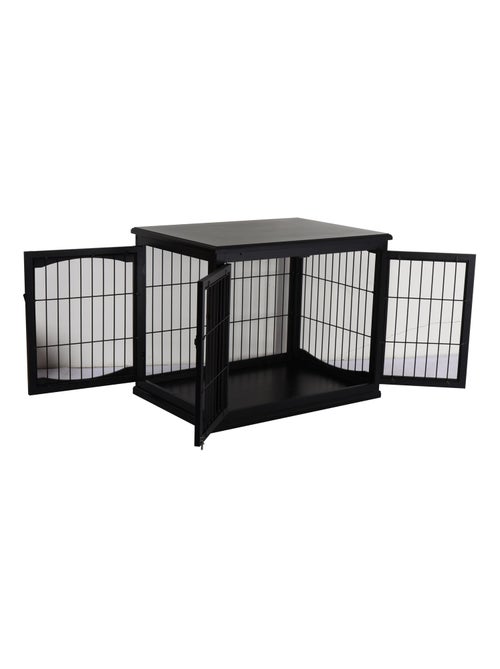 Cage pour chien animaux cage en bois MDF classe E1 3 portes verrouillables - Kiabi