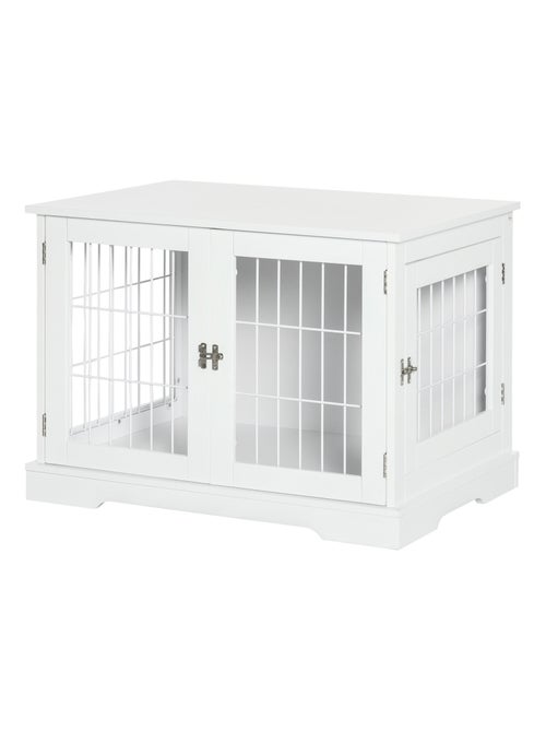 Cage pour chien animaux table d'appoint 2 en 1 blanc - Kiabi