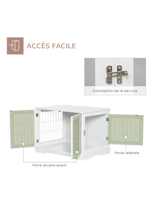 Cage pour chien animaux table d'appoint 2 en 1 blanc - Kiabi
