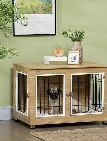 Cage pour chien sur pied style contemporain avec coussin