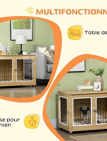 Cage pour chien sur pied style contemporain avec coussin