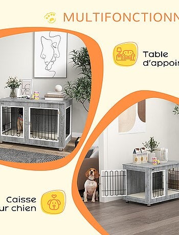Cage pour chien sur pied style contemporain avec coussin