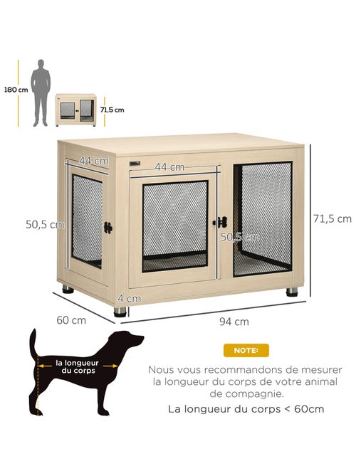Cage pour chien sur pied style industriel avec coussin - Kiabi