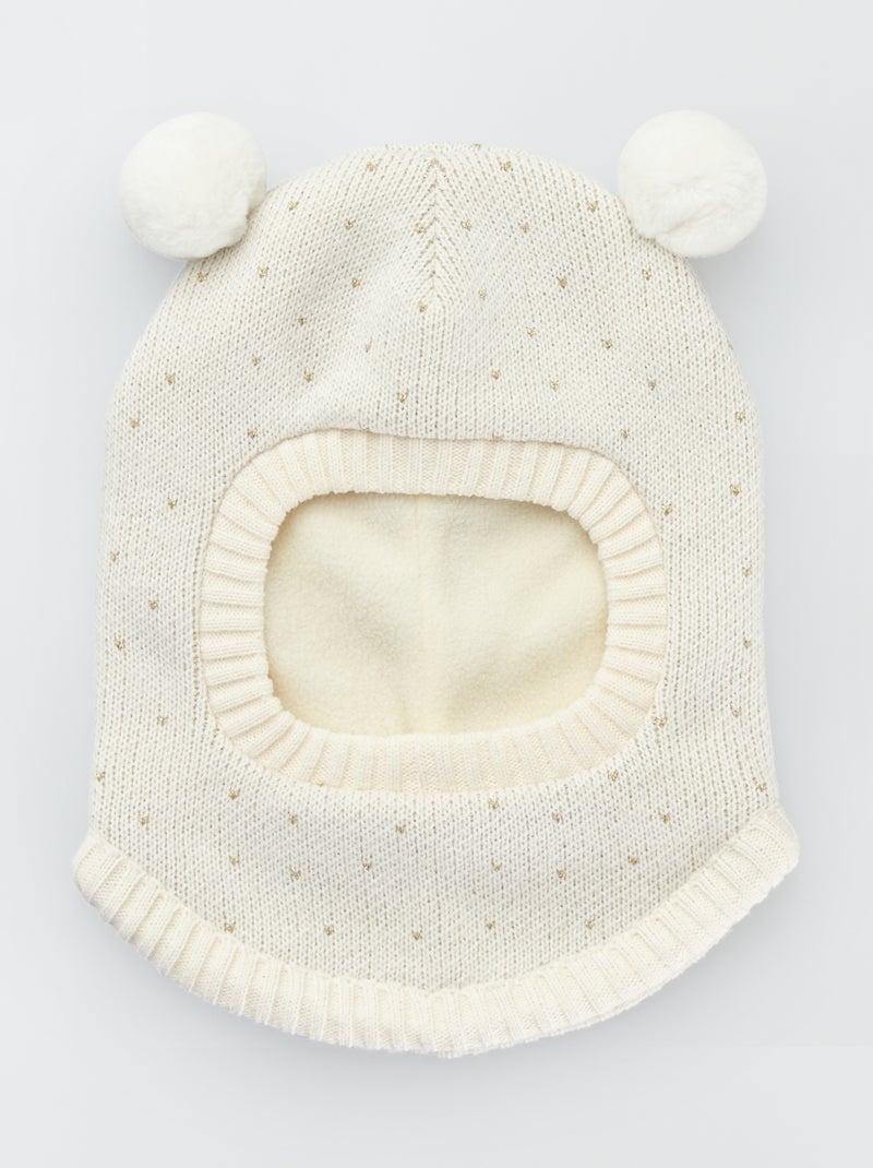 Cagoule avec pompons Beige - Kiabi