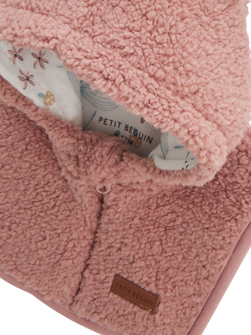 Cagoule bébé en sherpa Bloom Rose - Kiabi