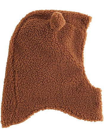 Cagoule bébé en sherpa moka