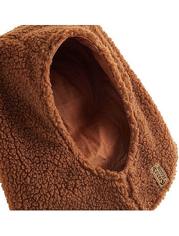 Cagoule bébé en sherpa moka
