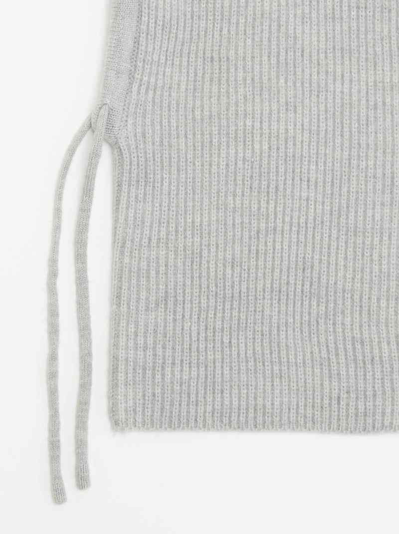 Cagoule côtelée unie Gris - Kiabi