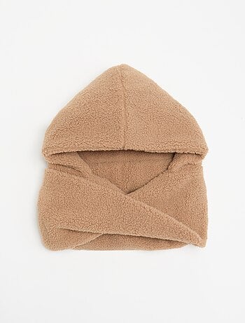 Cagoule écharpe avec effet moutonné