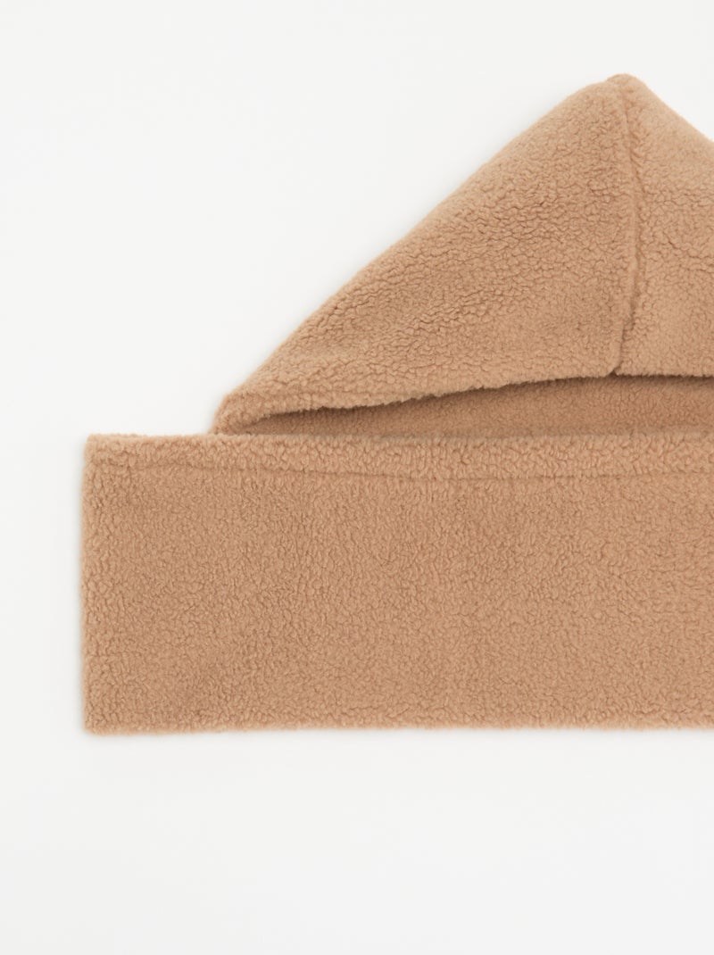 Cagoule écharpe avec effet moutonné Beige - Kiabi