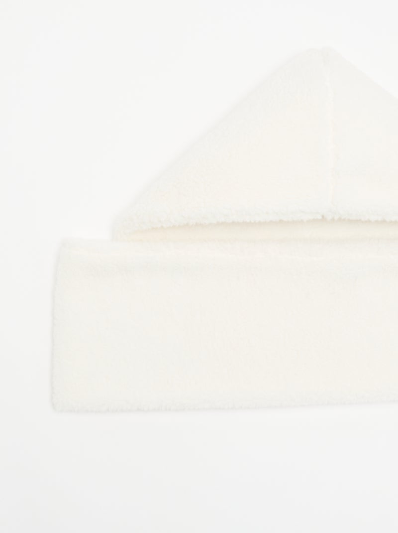 Cagoule écharpe avec effet moutonné Blanc - Kiabi