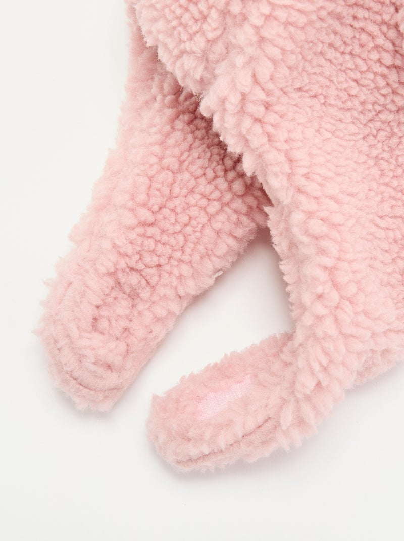 Cagoule effet moutonné avec oreilles fantaisies Rose - Kiabi