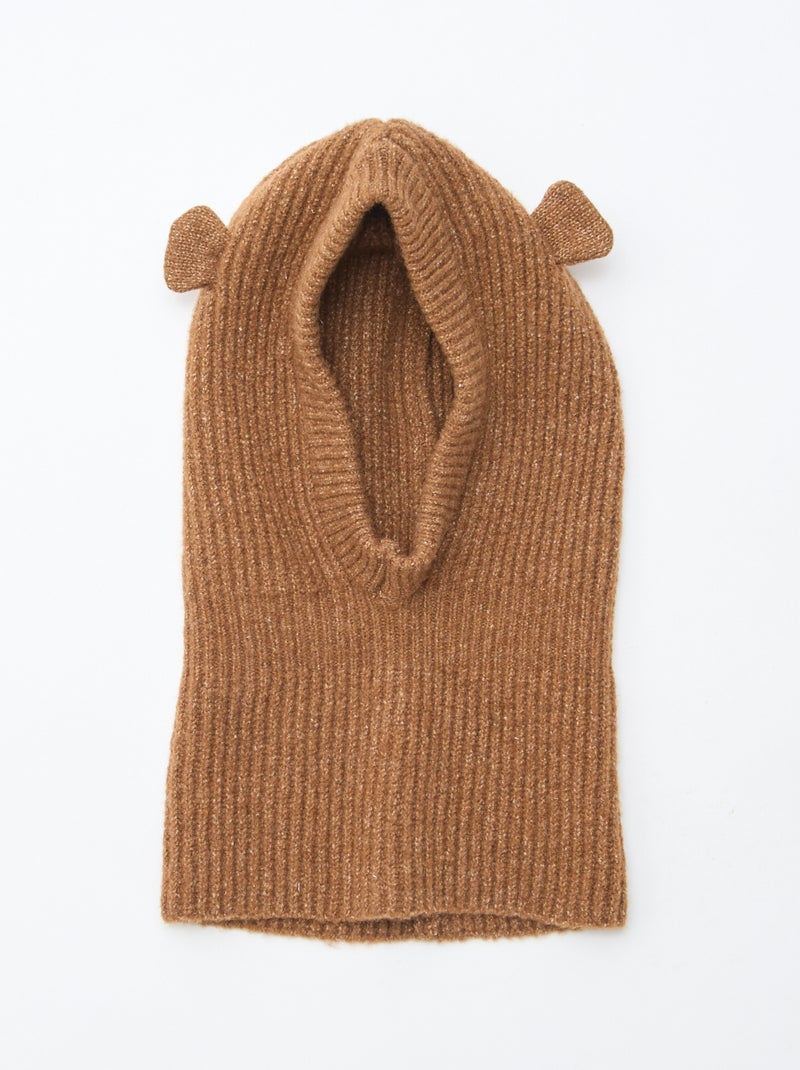 Cagoule en maille animée Beige - Kiabi