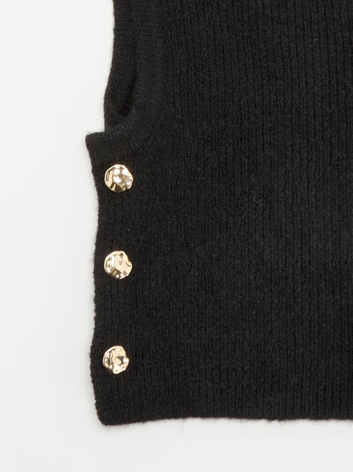 Cagoule en maille avec boutons dorés - Kiabi Cagoule en maille avec boutons dorés - Kiabi