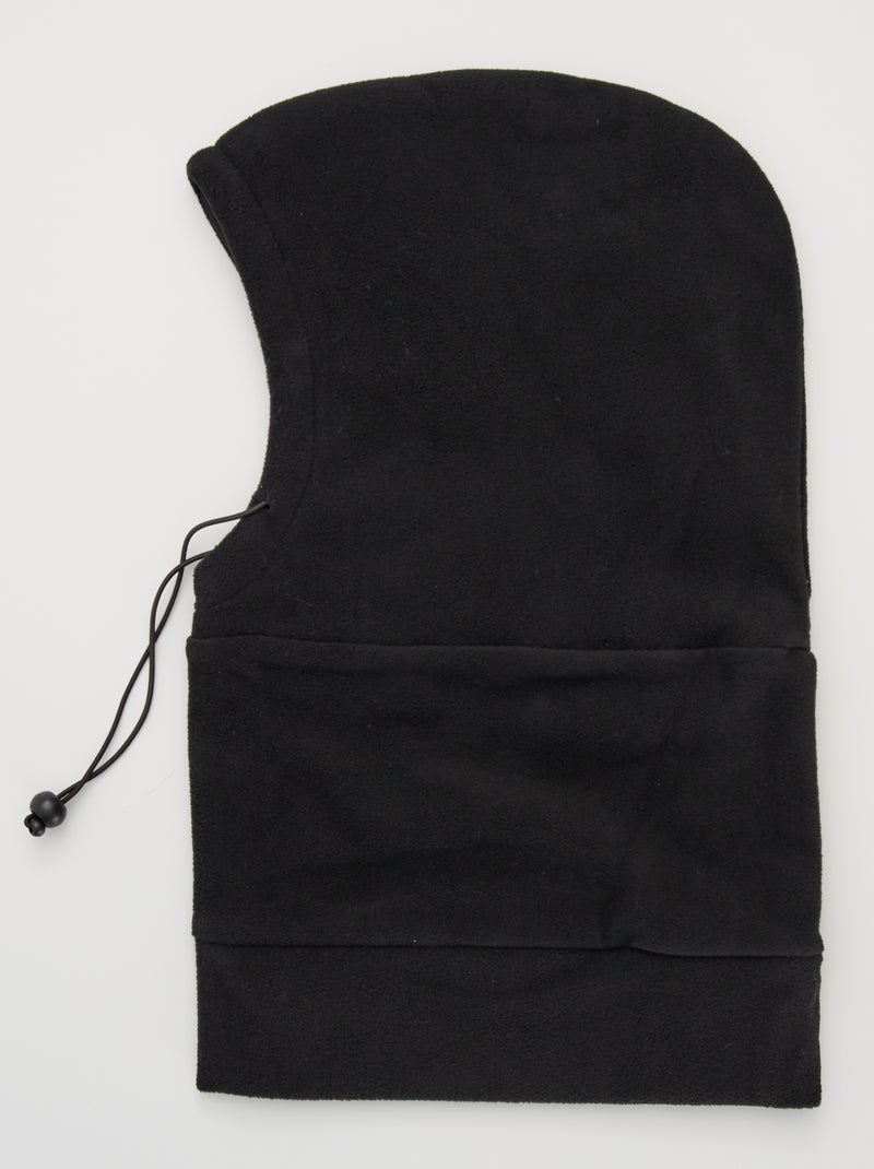 Cagoule en maille polaire noir - Kiabi