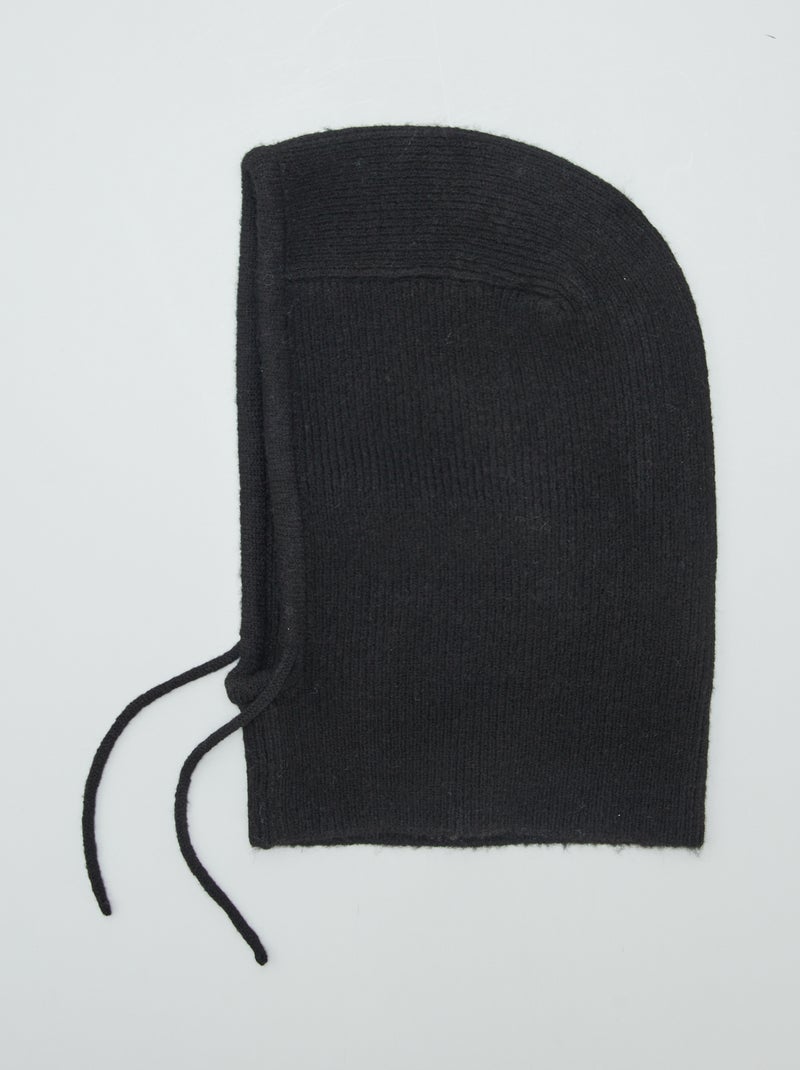 Cagoule en maille unie Noir - Kiabi