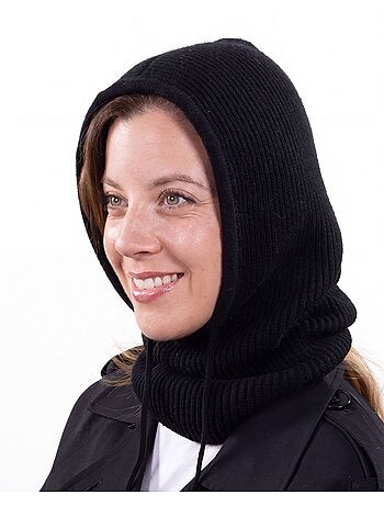Cagoule maille soft touch taille unique extensible femme isotoner