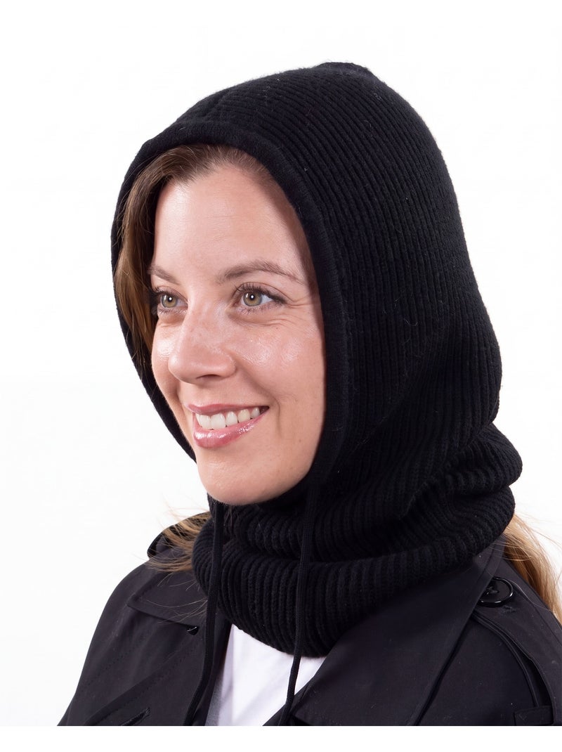 Cagoule maille soft touch taille unique extensible femme isotoner Noir - Kiabi