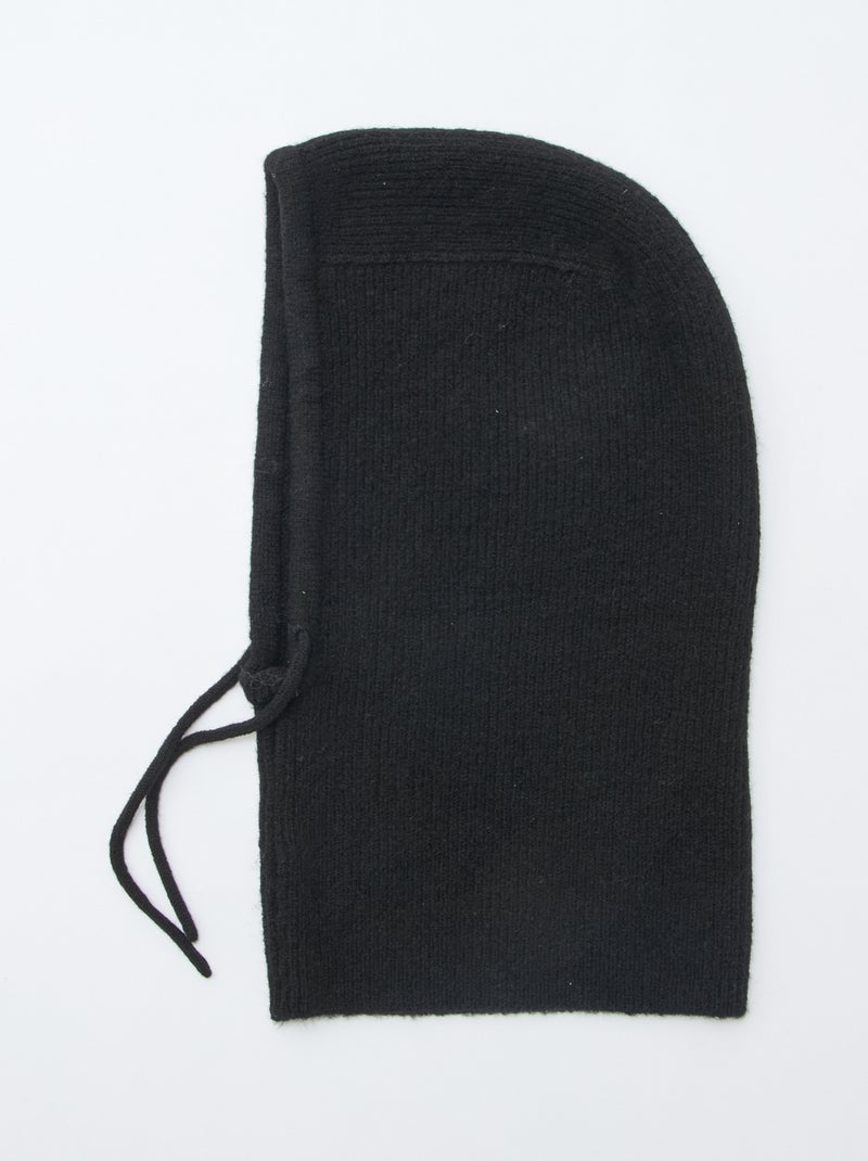 Cagoule maillée unie Noir - Kiabi