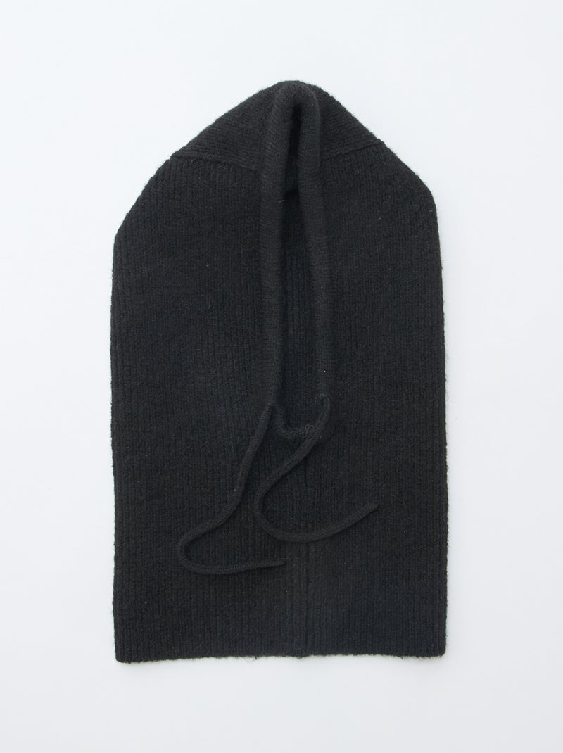 Cagoule maillée unie Noir - Kiabi