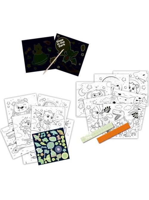 Cahier d’activités de coloriage phosphorescent 3 en 1 - Kiabi