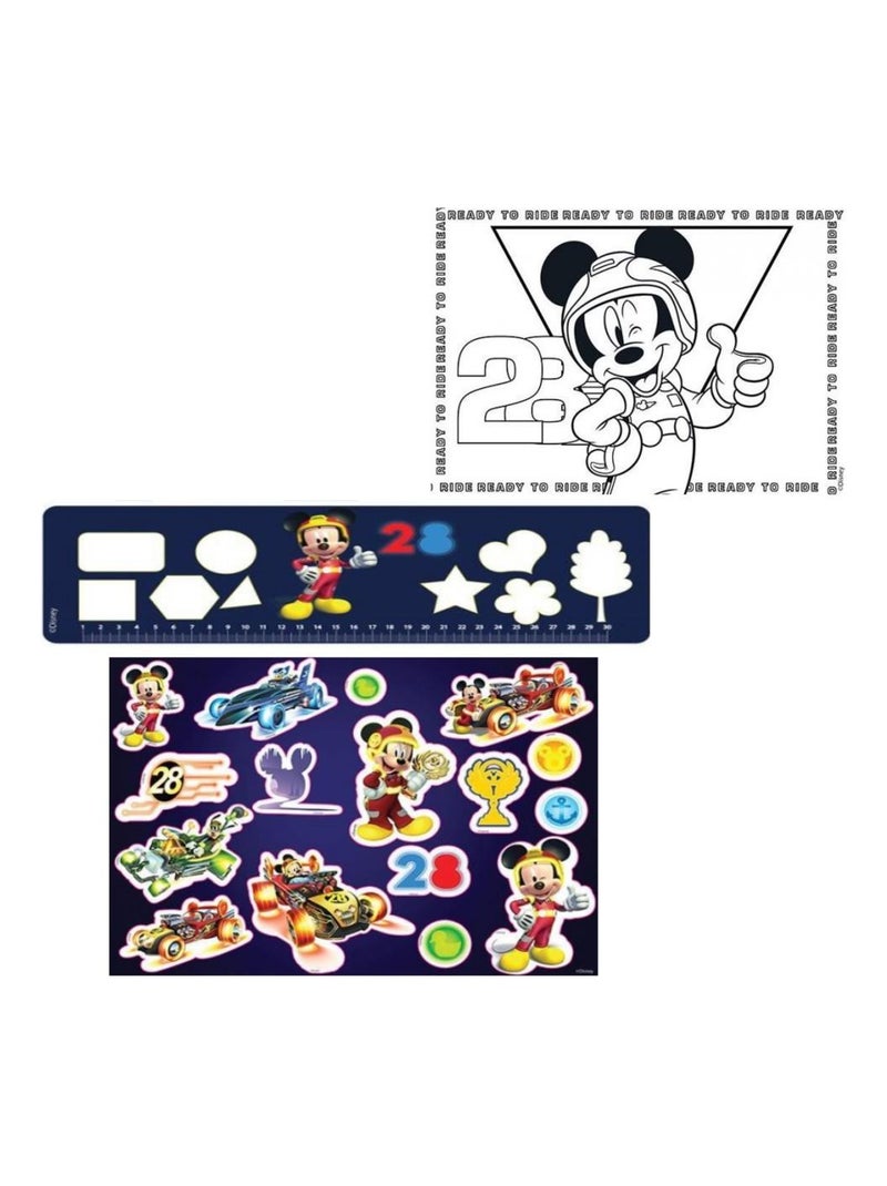 Cahier de dessin Mickey livre de coloriage Stickers Regle Pochoir Disney N/A - Kiabi
