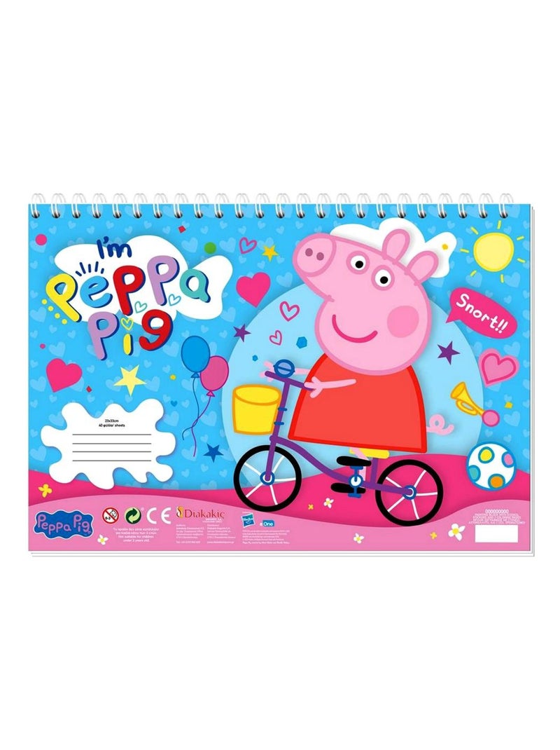 Cahier de dessin Peppa Pig livre de coloriage Stickers Regle Pochoir N/A - Kiabi