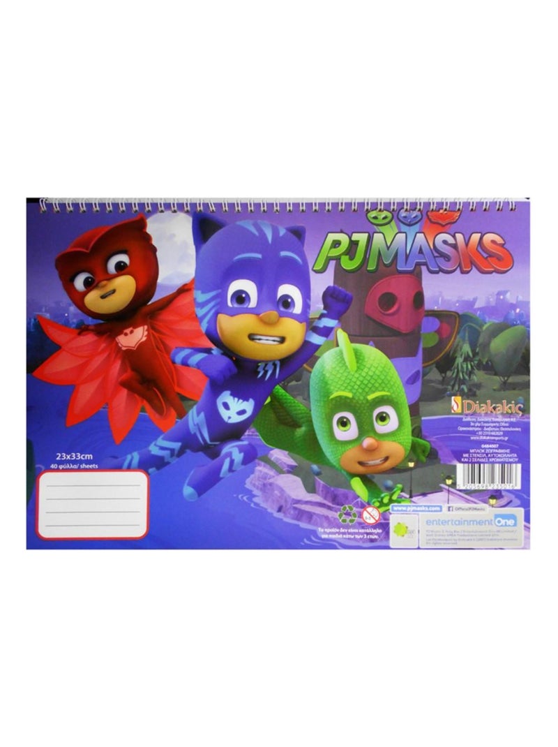 Cahier de dessin PJ Masks livre de coloriage Stickers Regle Pochoir Disney N/A - Kiabi
