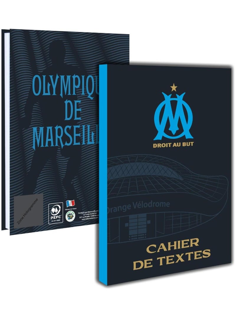 Cahier de texte olympique de marseille 6 onglets Noir - Kiabi