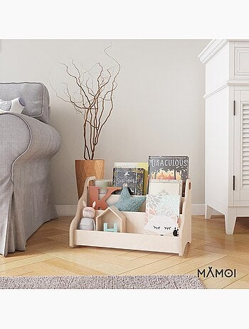 Caisse à livre montessori 52×25×64 cm bois naturel